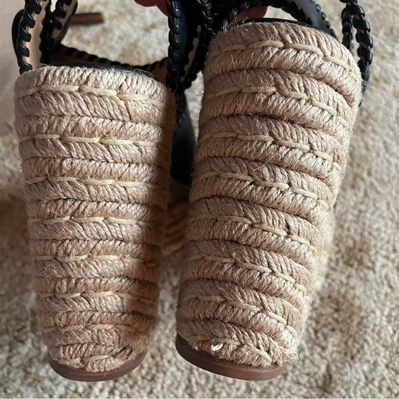 Paloma Barcelo Rafia Wedge Ankle Strap Heel 37 - Picture 7 of 10